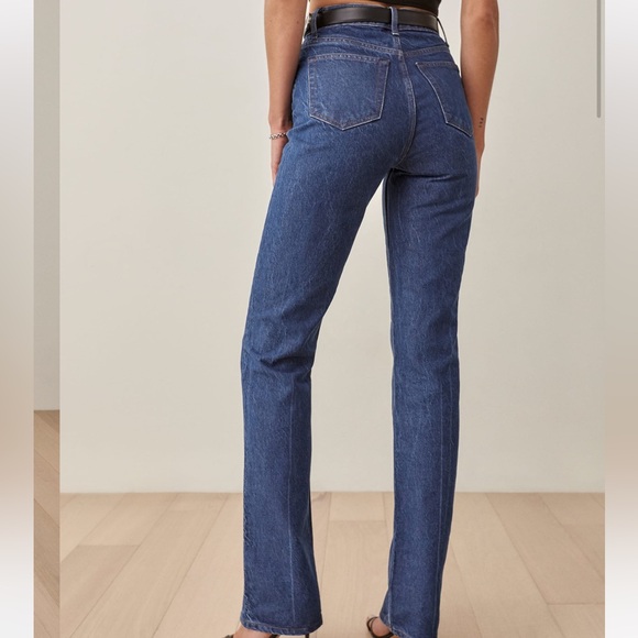 Reformation Cynthia High Rise Straight Long Jeans in cesme size 26 - Picture 2 of 12